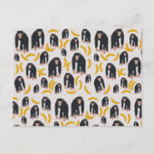 Monkey Chimpansee & Banana Pattern Feestdagenkaart (Voorkant)
