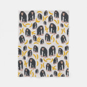 Monkey Chimpansee & Banana Pattern Fleece Deken (Voorkant)
