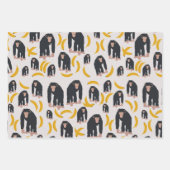 Monkey Chimpansee & Banana Pattern Inpakpapier Vel (Voorkant 3)