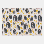 Monkey Chimpansee & Banana Pattern Inpakpapier Vel (Voorkant 2)