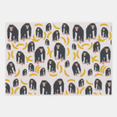 Monkey Chimpansee & Banana Pattern Inpakpapier Vel (Voorkant)