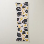 Monkey Chimpansee & Banana Pattern Lichaamskussen (Voorkant Verticaal)