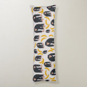 Monkey Chimpansee & Banana Pattern Lichaamskussen (Achterkant (Verticaal))