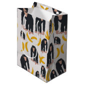 Monkey Chimpansee & Banana Pattern Medium Cadeauzakje (Voorkant Gekanteld)