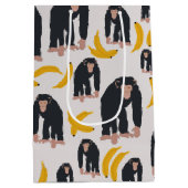 Monkey Chimpansee & Banana Pattern Medium Cadeauzakje (Achterkant)