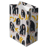 Monkey Chimpansee & Banana Pattern Medium Cadeauzakje (Achterkant Gekanteld)