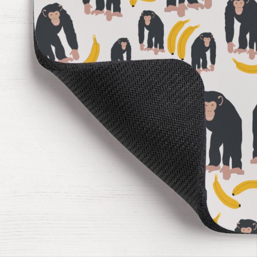 Monkey Chimpansee & Banana Pattern Muismat (Hoek)