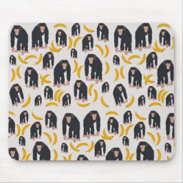 Monkey Chimpansee & Banana Pattern Muismat