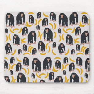 Monkey Chimpansee & Banana Pattern Muismat