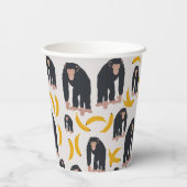 Monkey Chimpansee & Banana Pattern Papieren Bekers (Achterkant)