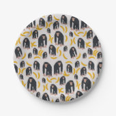 Monkey Chimpansee & Banana Pattern Papieren Bordje (Voorkant)