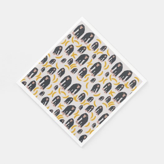 Monkey Chimpansee & Banana Pattern Servet (Hoek)