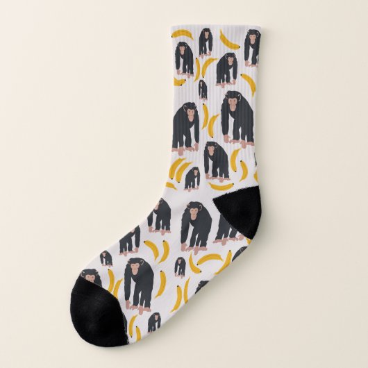 Monkey Chimpansee & Banana Pattern Sokken (Links - buitenkant)
