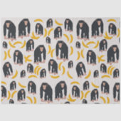 Monkey Chimpansee & Banana Pattern Tissuepapier (Voorkant)