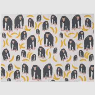 Monkey Chimpansee & Banana Pattern Tissuepapier