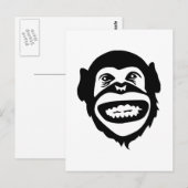 Monkey chimpansee glimlach briefkaart (Voorkant / Achterkant)