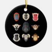 Monkey Chimpansee Gorilla Spider Monkey Squirrel M Keramisch Ornament (Voorkant)