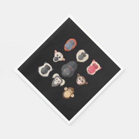 Monkey Chimpansee Gorilla Spider Monkey Squirrel M Servet (Hoek)