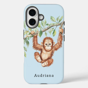 Monkey Chimpansee in het Oerwoud van een boom iPhone 16 Hoesje