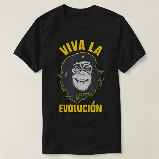 Monkey Chimpansee Viva la Evolution Revolution Fun T-shirt (Design voorkant)