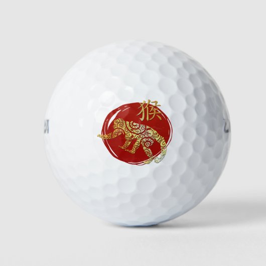 Monkey Chinese Zodiac Horoscoop sterrenbeeld Golfballen (Voorkant)
