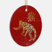 Monkey Chinese Zodiac Horoscoop sterrenbeeld Keramisch Ornament (Rechts)