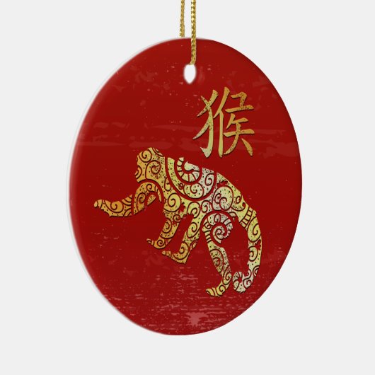 Monkey Chinese Zodiac Horoscoop sterrenbeeld Keramisch Ornament (Rechts)