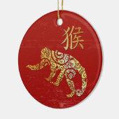 Monkey Chinese Zodiac Horoscoop sterrenbeeld Keramisch Ornament (Links)