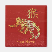 Monkey Chinese Zodiac Horoscoop sterrenbeeld Magneet (Voorkant)