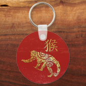 Monkey Chinese Zodiac Horoscoop sterrenbeeld Sleutelhanger (Voorkant)