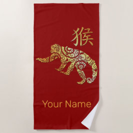 Monkey Chinese Zodiac Horoscoop sterrenbeeld Strandlaken