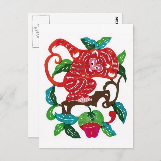 Monkey-Chinese Zodiac Sign Briefkaart (Voorkant / Achterkant)