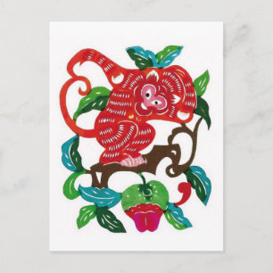 Monkey-Chinese Zodiac Sign Briefkaart