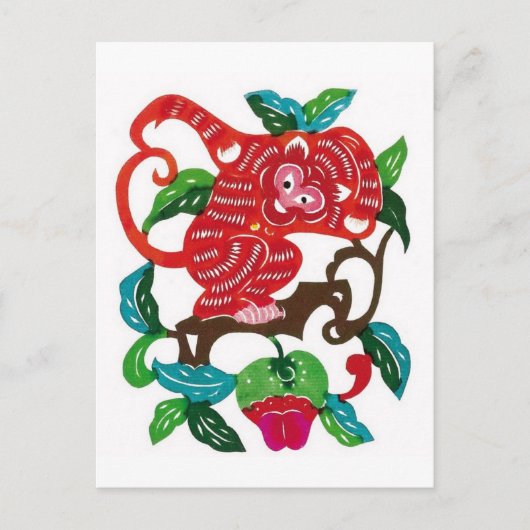 Monkey-Chinese Zodiac Sign Briefkaart (Voorkant)