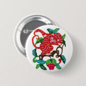 Monkey-Chinese Zodiac Sign Ronde Button 5,7 Cm (Voorkant /achterkant)