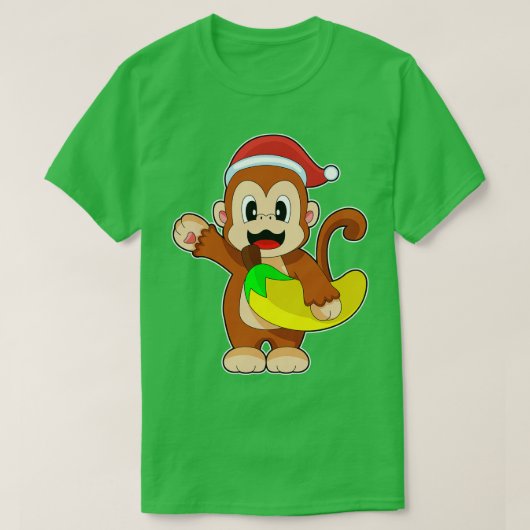 Monkey Christmas Banana T-shirt (Design voorkant)
