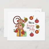 Monkey Christmas Briefkaart (Voorkant / Achterkant)