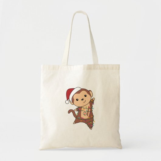Monkey Christmas Snow Winter Animals Monkeys Adult Tote Bag (Voorkant)