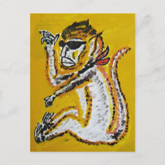 Monkey Circus Art Briefkaart (Voorkant)