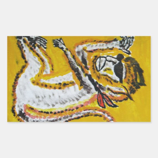 Monkey Circus Art Rechthoekige Sticker (Voorkant)