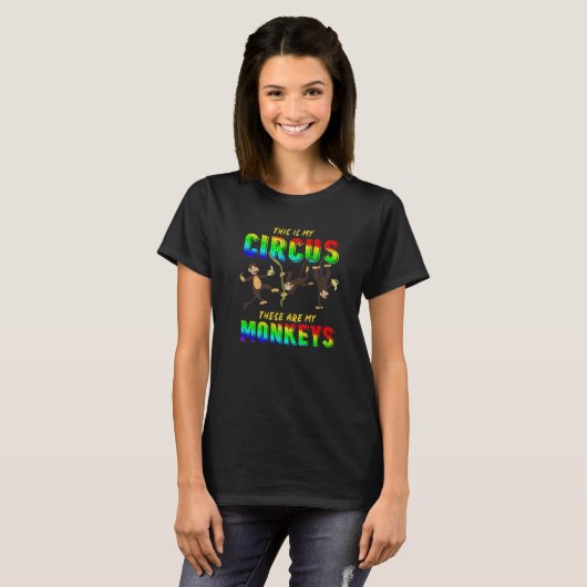 Monkey Circus Zoo Animal Chimpanzee Monkey T-shirt (Voorkant volledig)