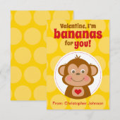 Monkey Classroom Valentijn Kaarten voor kinderen (Voorkant / Achterkant)