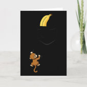 Monkey Climbs For Banana Funny Animal Cket Design  Kaart (Voorkant)