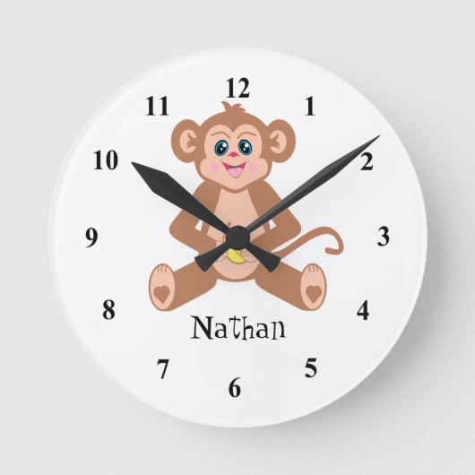 Monkey Clock Ronde Klok (Voorkant)