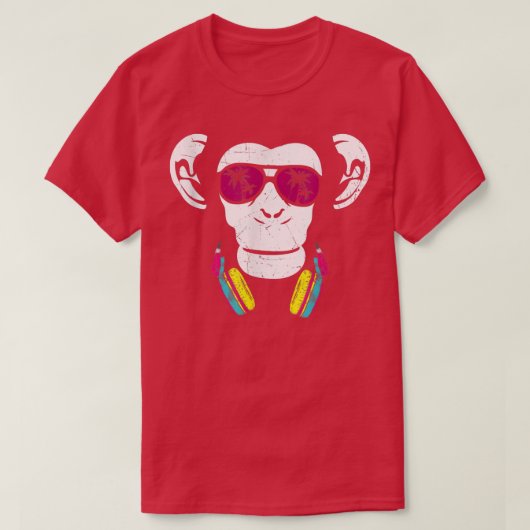 Monkey Cooler Monkey DJ Headphones Going Out Fun P T-shirt (Design voorkant)