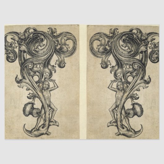 Monkey Corbel Junk Journal Element Tissuepapier (Voorkant)