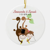 Monkey Couple Circle Custom Ornament (Voorkant)