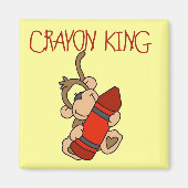 Monkey Crayon King Tshirts en geschenken Magneet (Voorkant)