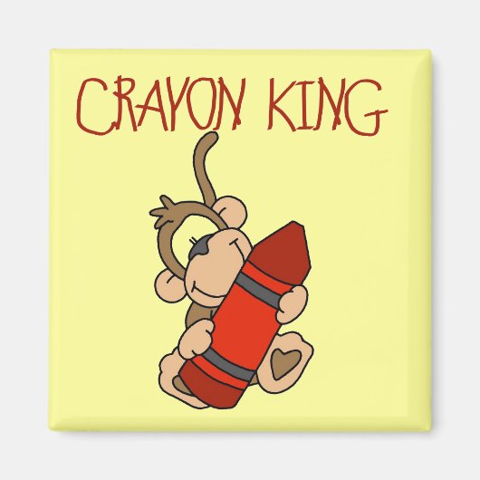 Monkey Crayon King Tshirts en geschenken Magneet (Voorkant)