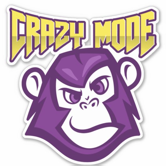 Monkey Crazy-modus Sticker (Voorkant)